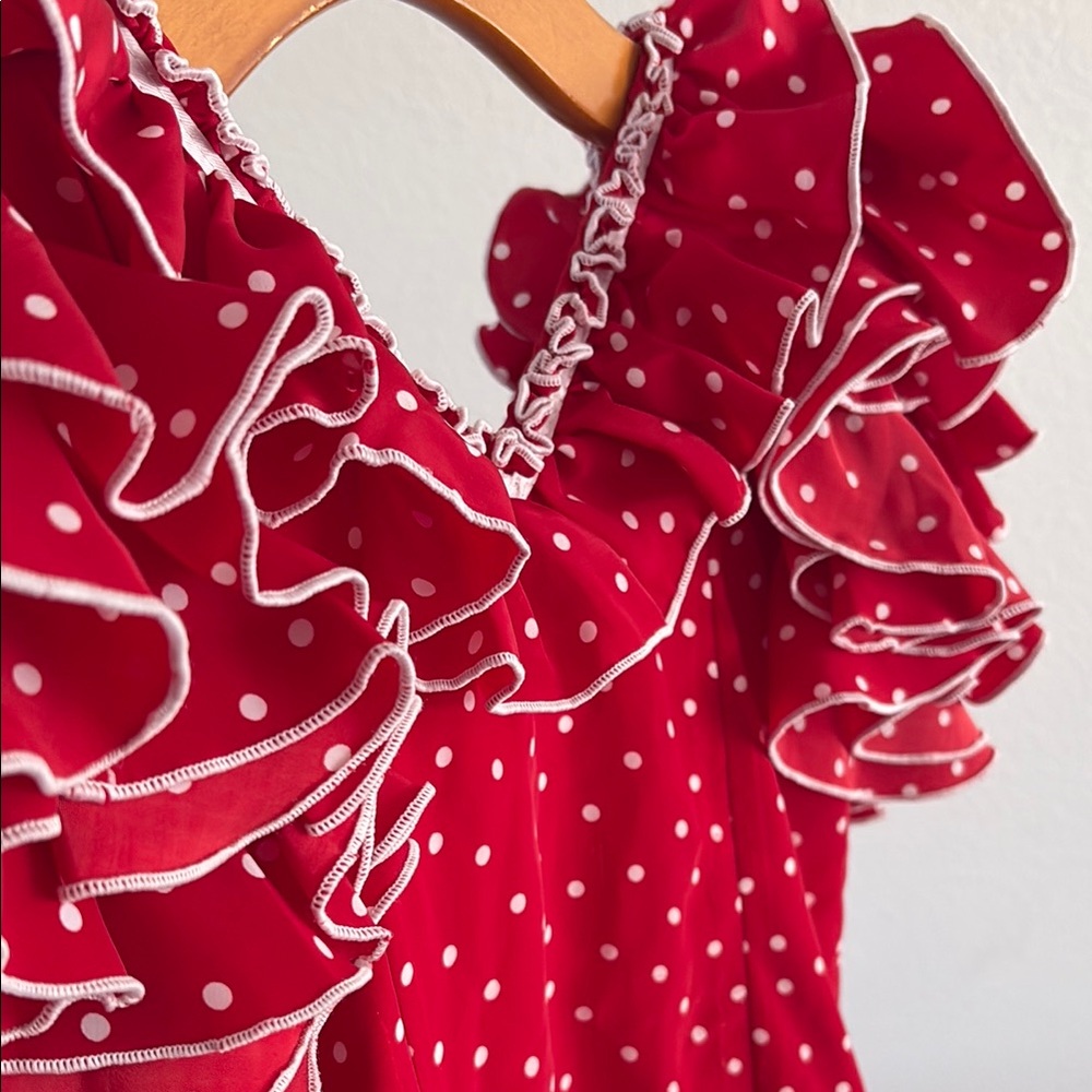 FLAMENCO Red Polka Dot girls Dress-make me an offer all Offers considered